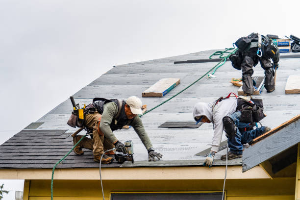 Professional Gutter Installation technician working in Meredith, CO